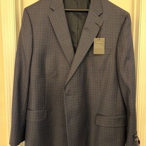 NEW Jos A Bank Traveler Wool Plaid Blazer Sport Coat Jacket Mens 50R Casual Flex